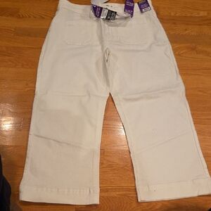 Buffalo David Bitton Women's Cropped Wide-Leg Pants in Off-White